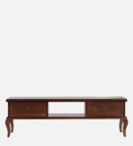Mudrika Sheesham Wood TV Cabinet with Hand Carved Details in Raw Brown - Image 5
