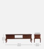 Mudrika Sheesham Wood TV Cabinet with Hand Carved Details in Raw Brown - Image 6