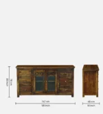 Myra Solid Wood Storage Cabinet With Shelves In Honey Oak Finish - Image 5