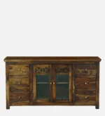 Myra Solid Wood Storage Cabinet With Shelves In Honey Oak Finish - Image 9