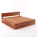 Norin Mango Wood King Size Hydraulic Storage Bed in Honey Oak Finish - Image 7