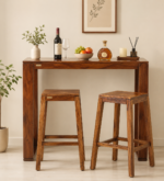 Northfield Sheesham Wood Bar Table Set in Provincial Teak Finish With (Set of 2)