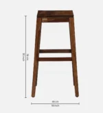 Northfield Sheesham Wood Bar Table Set in Provincial Teak Finish With (Set of 2) - Image 6