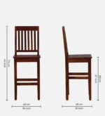 Nreston Wooden Bar Stools in Walnut Finish (Set of 2) - Image 7