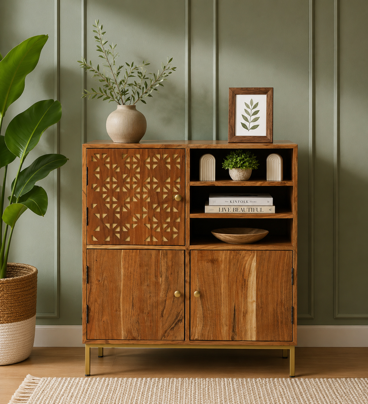 Oak Haven Classic Display & Storage Cabinet classic wood (1) Oak Haven Classic Display & Storage Cabinet - Image 1