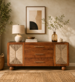 Oak Vista Contemporary Display Utility Cabinet