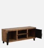 Oakven Engineered Wood TV Cabinet with Drawer Storage in Natural Teak - Image 4