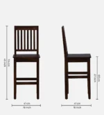 Oarvix Wooden Bar Stools in Natural Honey Finish (Set of 2) - Image 5