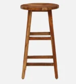 Oriel Solid Sheesham Wood Bar Stool in Natural Finish - Image 2
