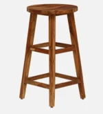 Oriel Solid Sheesham Wood Bar Stool in Natural Finish - Image 4