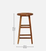 Oriel Solid Sheesham Wood Bar Stool in Natural Finish - Image 6