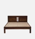 Orlena Sheesham Wood Bed Without Storage With Modern Headboard - Image 4