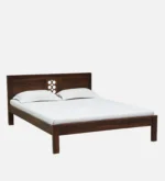 Orlena Sheesham Wood Bed Without Storage With Modern Headboard - Image 5