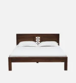 Orlena Sheesham Wood Bed Without Storage With Modern Headboard - Image 7