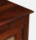 Pebblex Solid Acacia Wood TV Unit with Stone Texture Base in Pebble Grey - Image 9