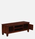 Pebblex Solid Acacia Wood TV Unit with Stone Texture Base in Pebble Grey - Image 2