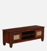 Pebblex Solid Acacia Wood TV Unit with Stone Texture Base in Pebble Grey - Image 5
