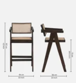 Prevon Solid Wood Bar Chairs in Rich Teak Finish (Set of 2) - Image 6