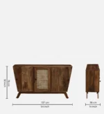 Prisha Sheesham Wood Multipurpose Storage Cabinet In Honey Finish - Image 3