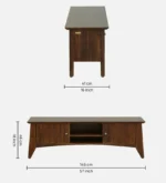 Reganzo Sheesham Wood TV Cabinet with Geometric Carved Doors in Ebony Finish - Image 3