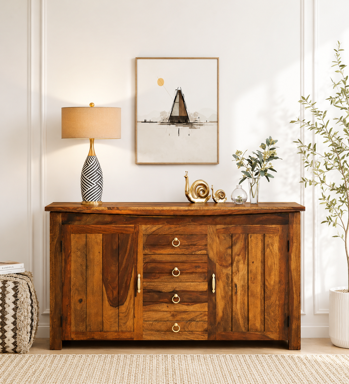 Reyansh Sheesham Wood Cabinet classicwood (1) Reyansh Sheesham Wood Cabinet - Image 1
