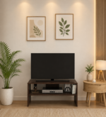 Roovan Solid Sheesham Wood TV Stand with Carved Legs in Antique Finish