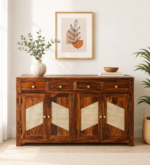 Samar Sheesham Wood Display Cabinet in Walnut Finish