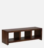 Sandoval Mango Wood TV Cabinet with Rattan Door Panels in Sandstone Finish - Image 3