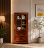 Sheesham Wood Crockery Cabinet in Walnut Finish