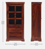 Sheesham Wood Crockery Cabinet in Walnut Finish - Image 3