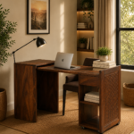 Sheesham Wood Folding Writing Table In Provincial Teak Finish