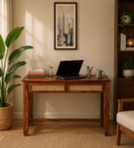 Sheesham Wood Writing Table In Honey Oak