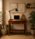 Sheesham Wood Writing Table In Scratch Resistant Provincial Teak Finish