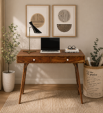 Sheesham Wood Writing Table In Scratch Resistant Provincial Teak Finish