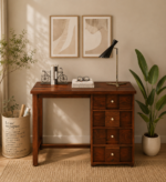 Sheesham Wood Writing Table In Scratch Resistant Provincial Teak Finish