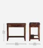Sheesham Wood Writing Table In Scratch Resistant Provincial Teak Finish - Image 3