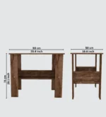 Sheesham wood computer study table with storage cabinet - Image 3
