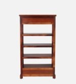 Smriti Solid Sheesham Wood Bookcase with Adjustable Shelves in Warm Brown Finish - Image 4