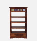 Smriti Solid Sheesham Wood Bookcase with Adjustable Shelves in Warm Brown Finish - Image 6