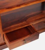 Smriti Solid Sheesham Wood Bookcase with Adjustable Shelves in Warm Brown Finish - Image 8