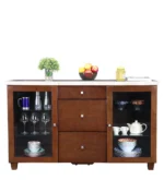 Solid Sheesham Wood Crockery Cabinet - Image 4