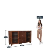 Solid Sheesham Wood Crockery Cabinet - Image 3