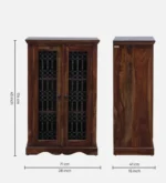 Solid Wood Crockery Cabinet with Glass Doors - Image 3