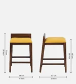 Somira Wooden High Chairs in Natural Finish (Set of 2) - Image 7