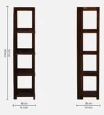 Sunora Engineered Wood Bookshelf with Gold Trim Legs in Desert Sand White - Image 3