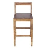 Svano Solid Wood Bar Chairs in Rich Brown Finish (Set of 2) - Image 2
