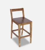Svano Solid Wood Bar Chairs in Rich Brown Finish (Set of 2) - Image 4