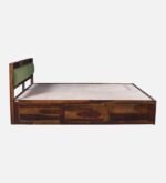 Taldric Mango Wood Queen Size Hydraulic Storage Bed in Pecan Brown Finish - Image 4