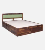 Taldric Mango Wood Queen Size Hydraulic Storage Bed in Pecan Brown Finish - Image 5