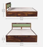 Taldric Mango Wood Queen Size Hydraulic Storage Bed in Pecan Brown Finish - Image 7